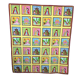 Little Red Riding Hood quilt story book quilt big bad wolf Handmade